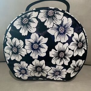 Kate Spade Black and White Floral Cosmetic Bag